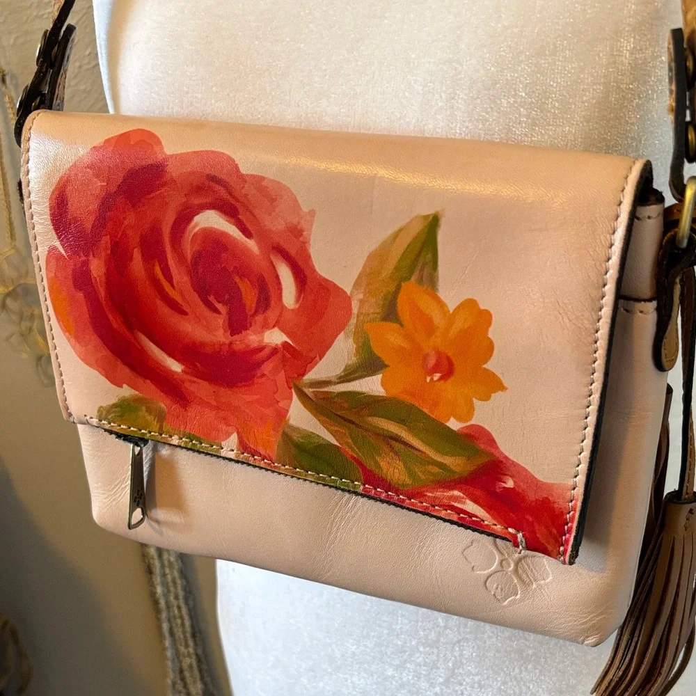 Patricia Nash Small Corfu Rose Placement  Leather Bag
